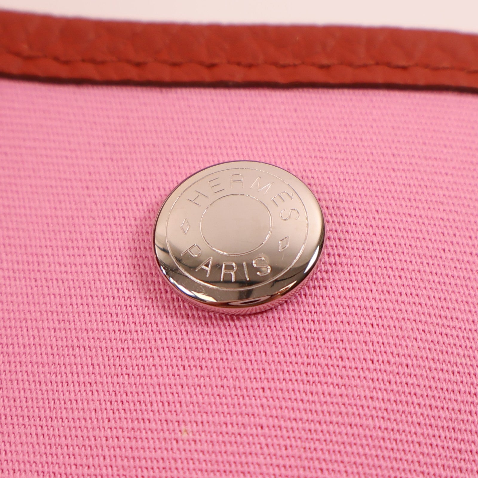 HERMES 帆布Garden File PM銀扣手挽肩背兩用袋