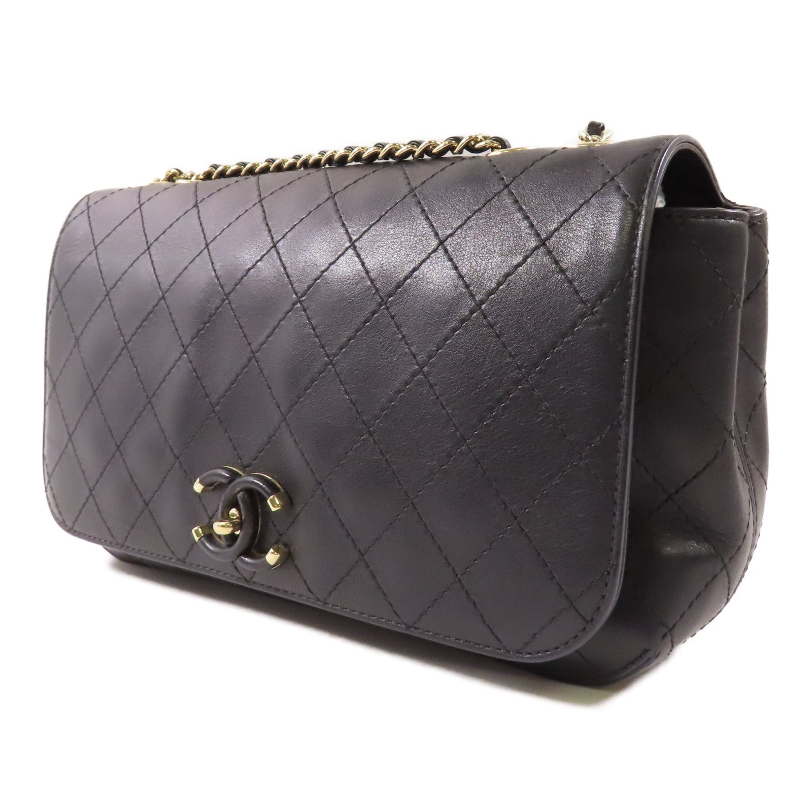 CHANEL【激減優惠】 牛皮皮革Chain Shoulder Bag金扣鏈帶肩背袋