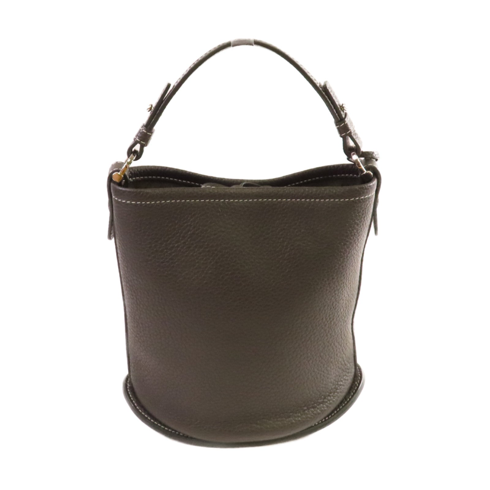 Delvaux 牛皮皮革Handbag銀扣手挽袋黑色