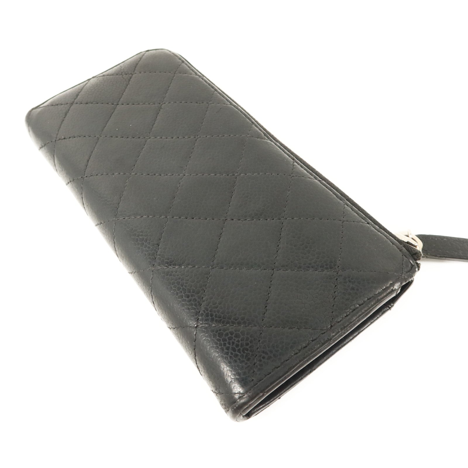 CHANEL 牛皮皮革Long Wallet銀扣長錢包