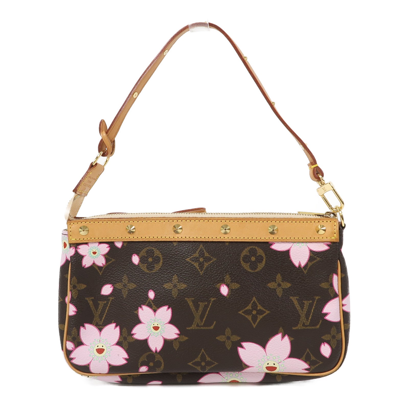 LOUIS VUITTON Monogram Cherry Blossom Pochette金扣肩背袋啡色