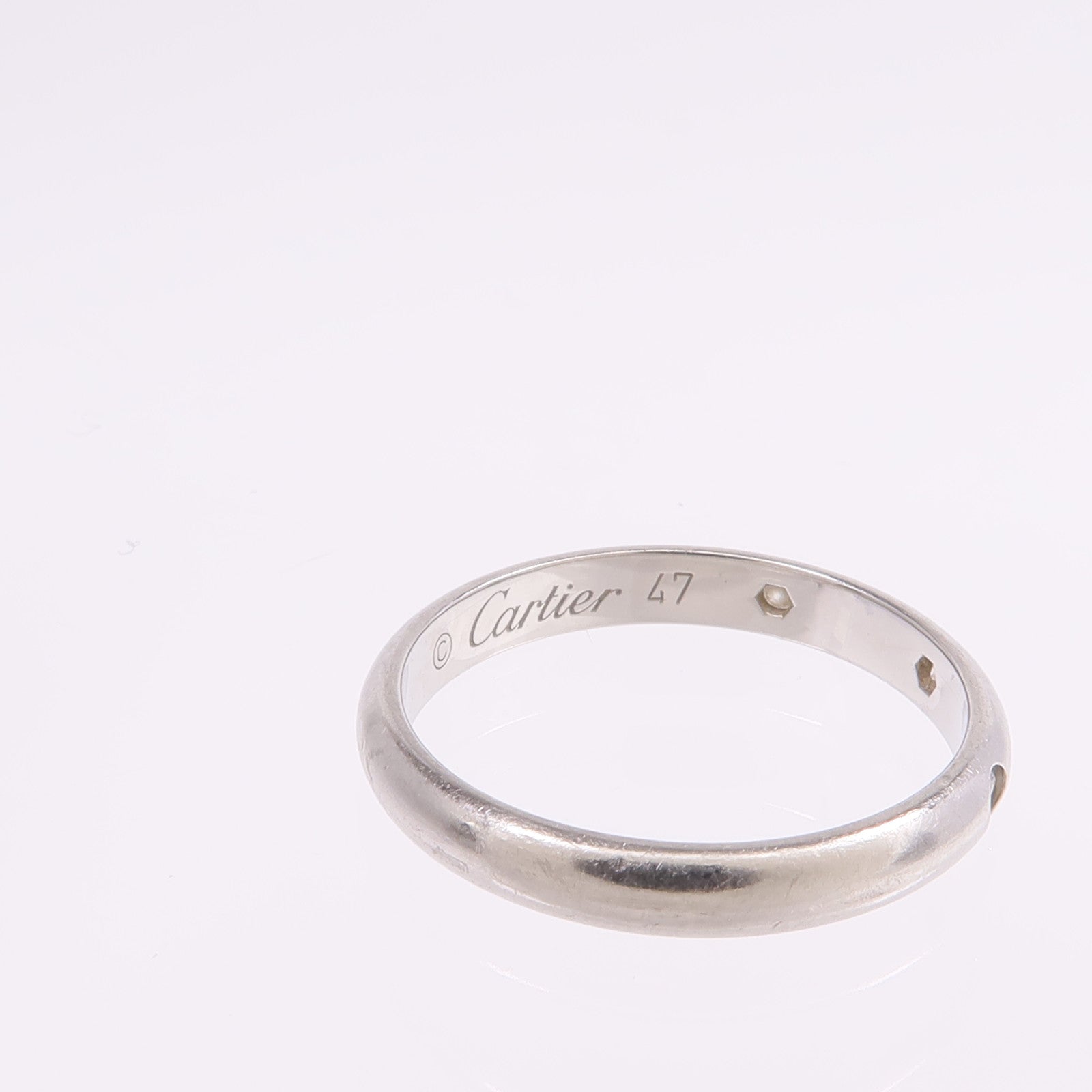CARTIER PT950鉑金1895 Wedding Band鑽石戒指Cartier#47/US#4.25