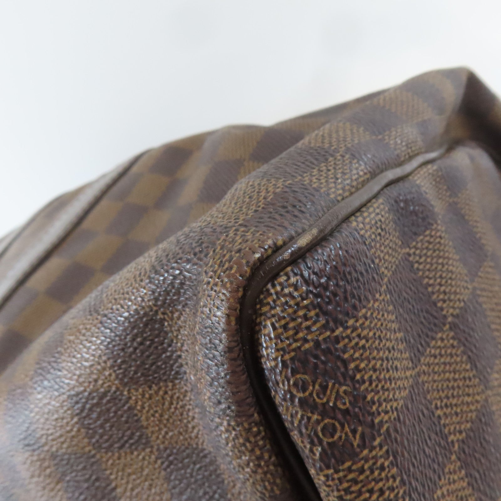 LOUIS VUITTON Damier Keepall Bandouliere 45金扣手挽袋啡色