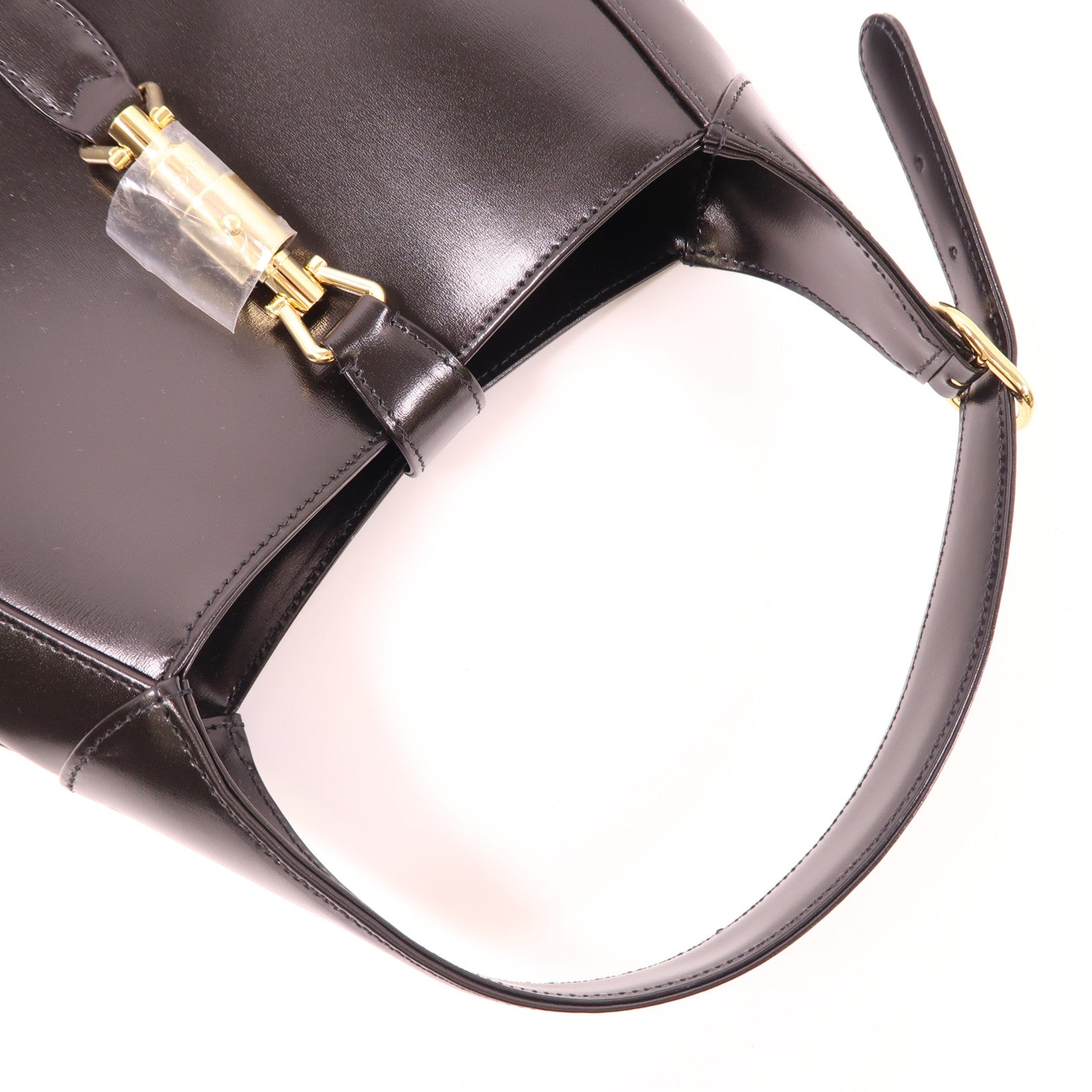 GUCCI GHW Jackie 1961 Shoulder Bag Black Leather 636709