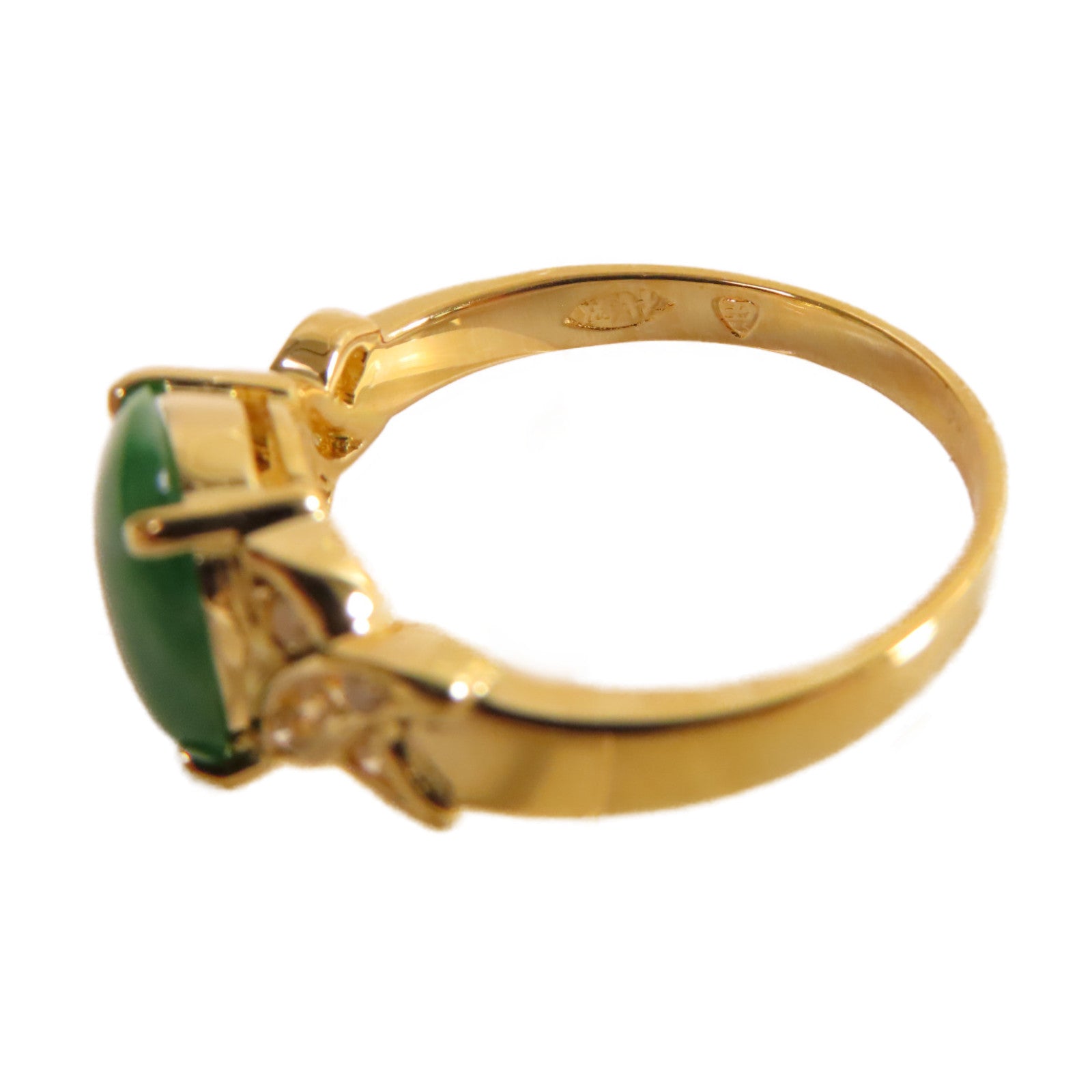 JEWELRY 18K黃金/翡翠Jade Ring戒指US#5.75