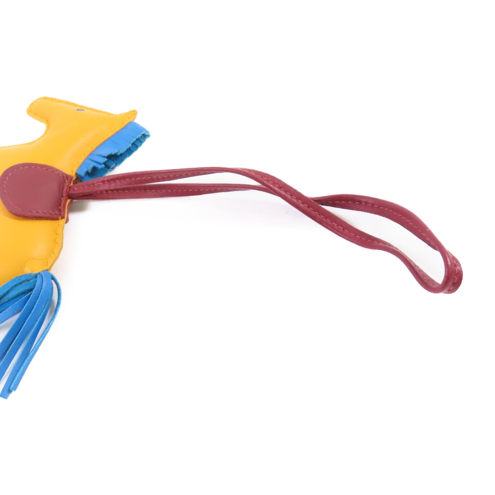 HERMES Rodeo MM Charm Swift Leather Yellow Blue