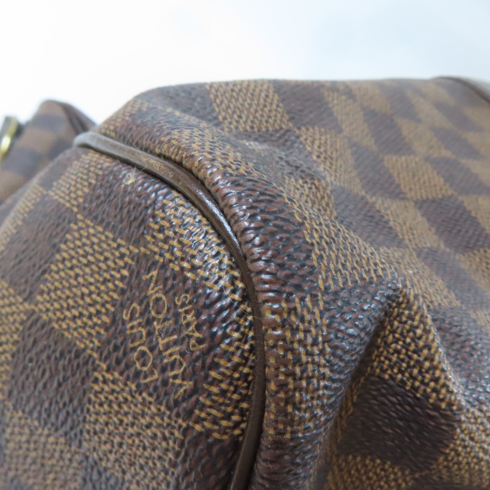 LOUIS VUITTON Damier Keepall Bandouliere 45金扣手挽袋啡色