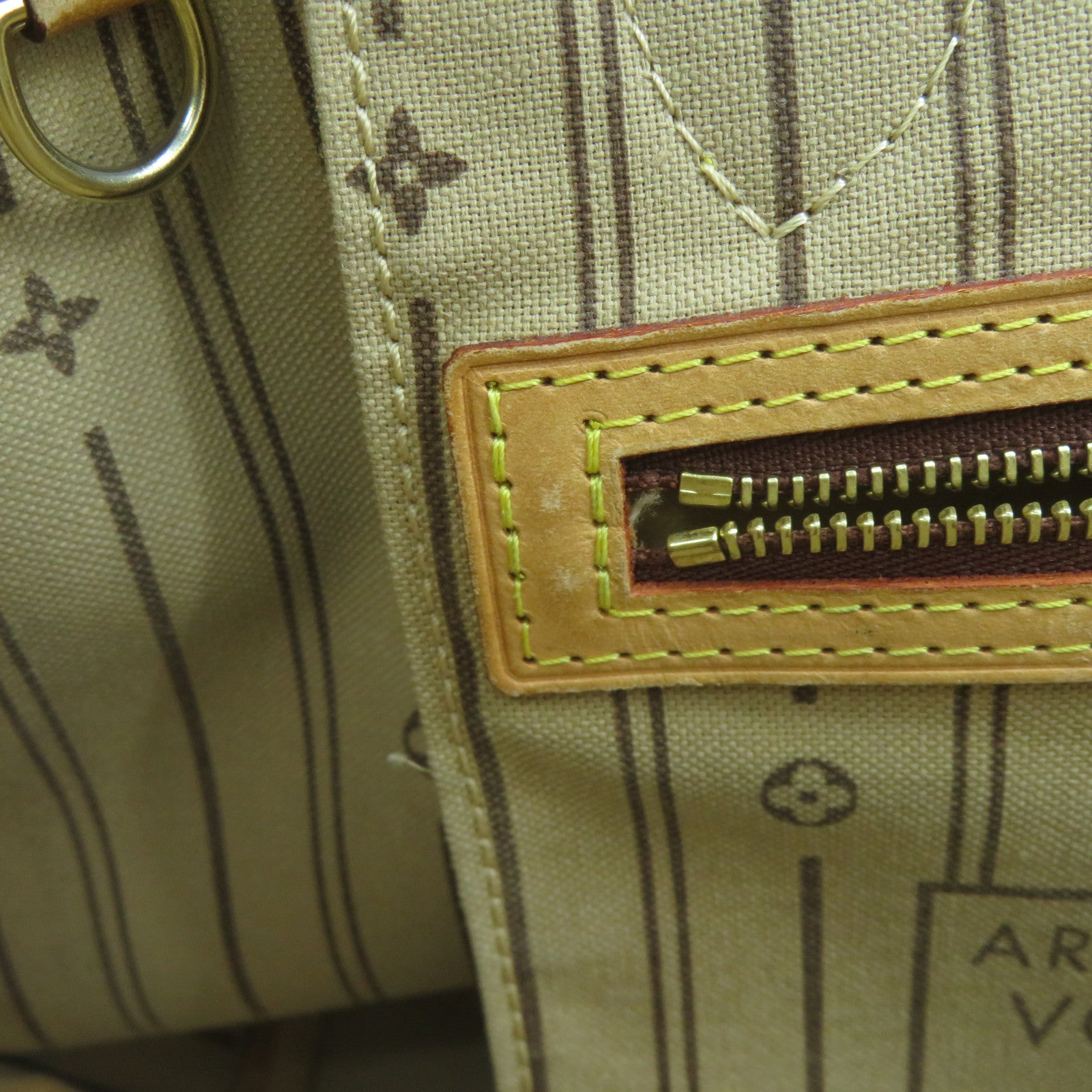 LOUIS VUITTON Monogram Neverfull PM金扣手挽袋啡色