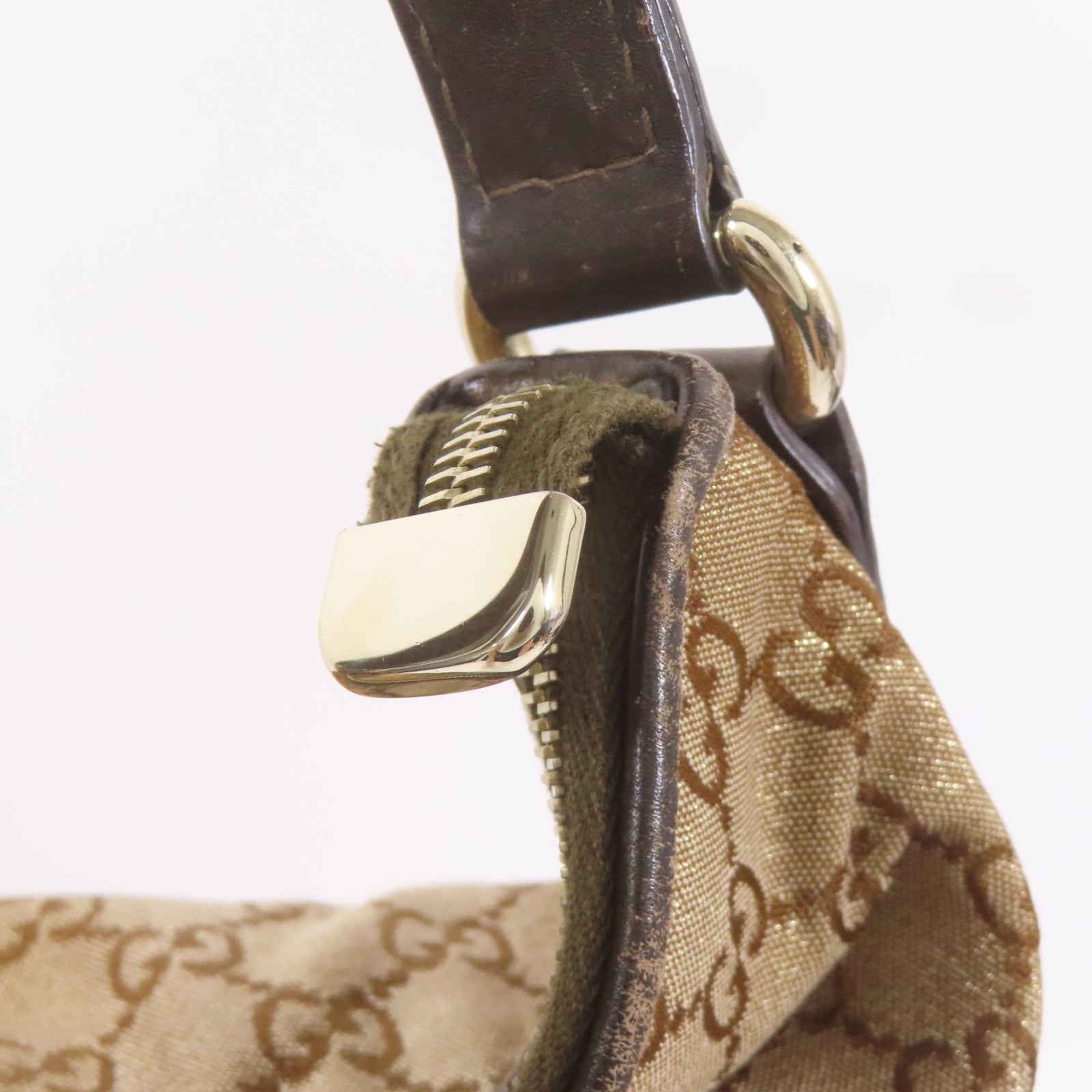 GUCCI GG Canvas Shoulder Bag金扣肩背袋