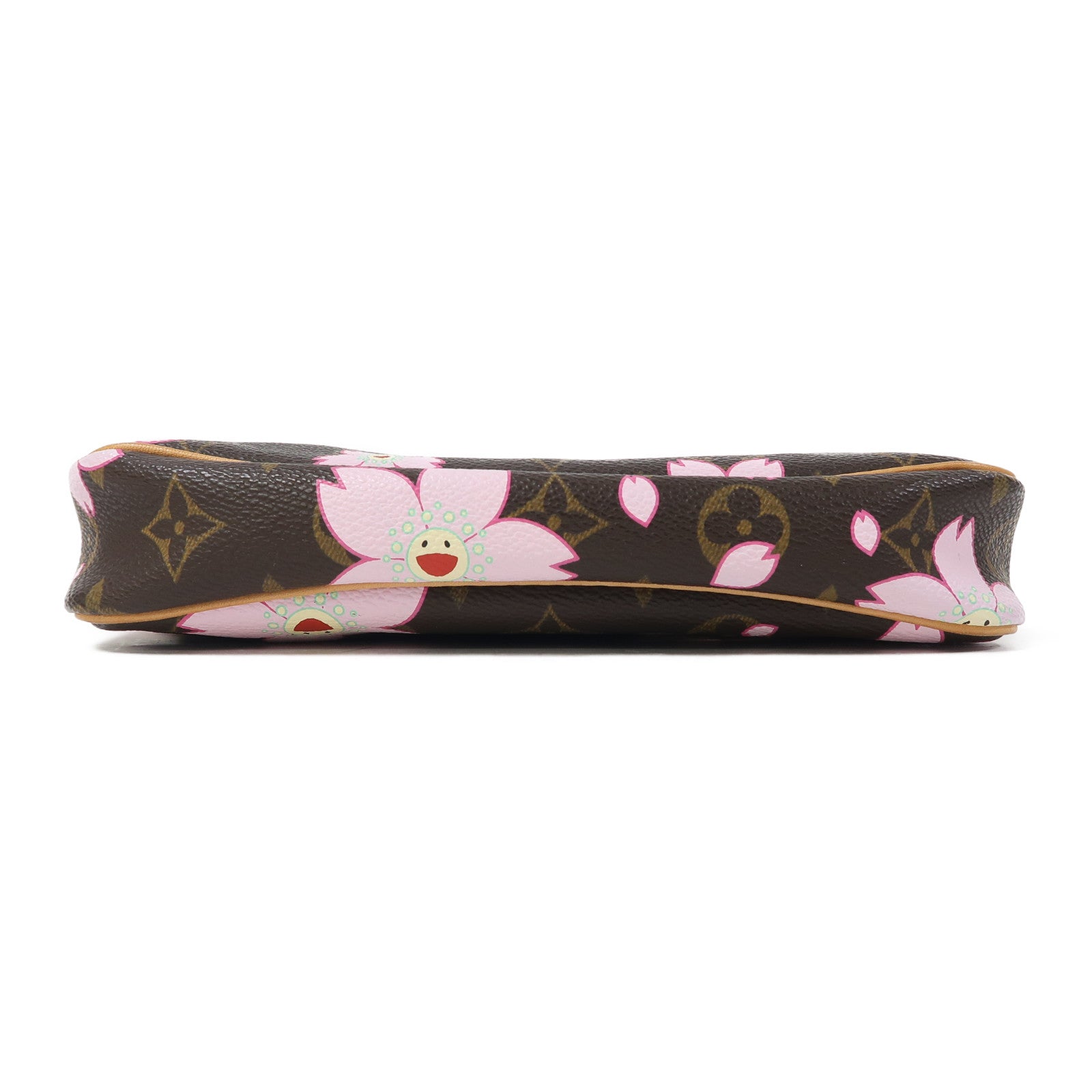 LOUIS VUITTON Monogram Cherry Blossom Pochette金扣肩背袋啡色