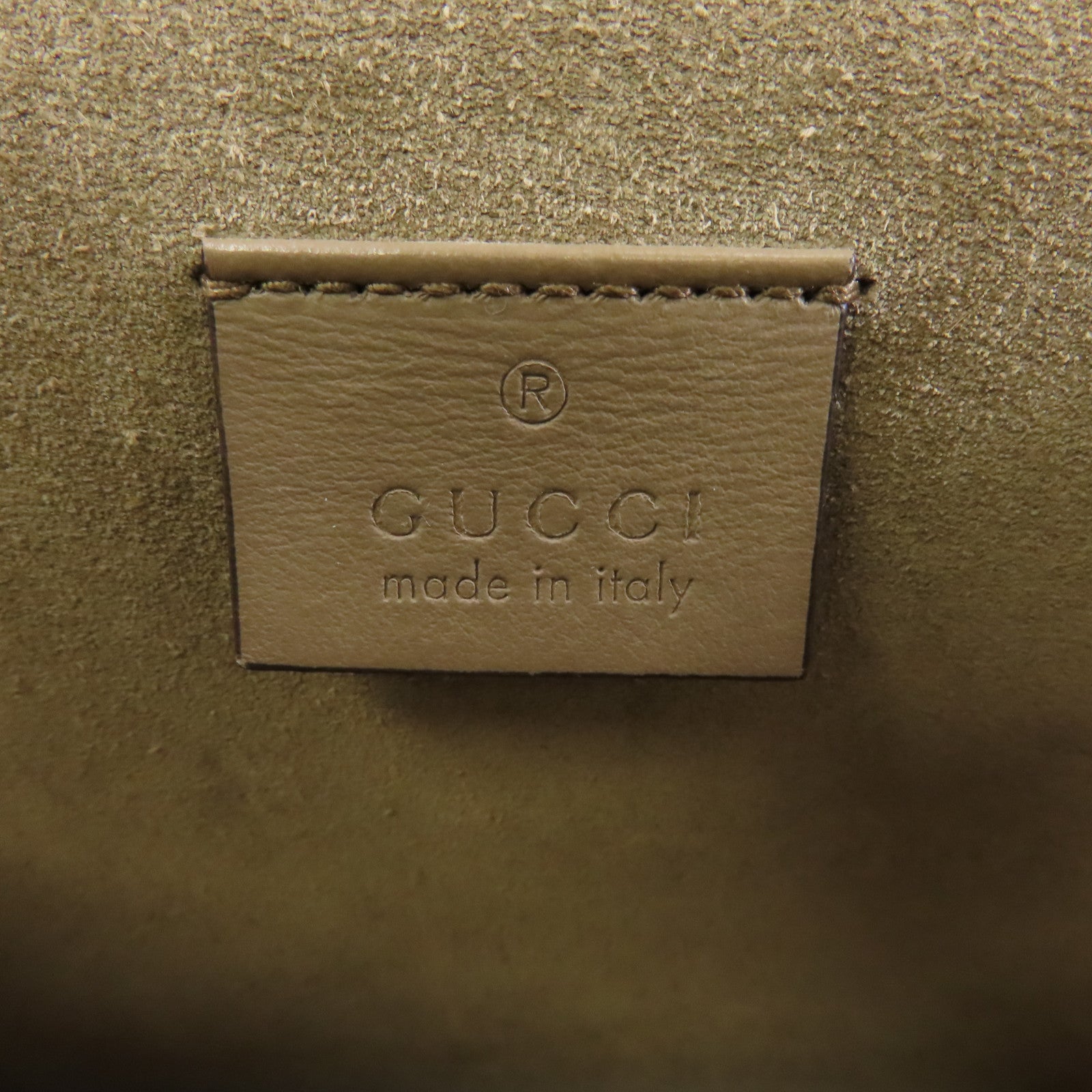 GUCCI 塗層帆布Chain Shoulder銀扣鏈帶肩背袋啡色