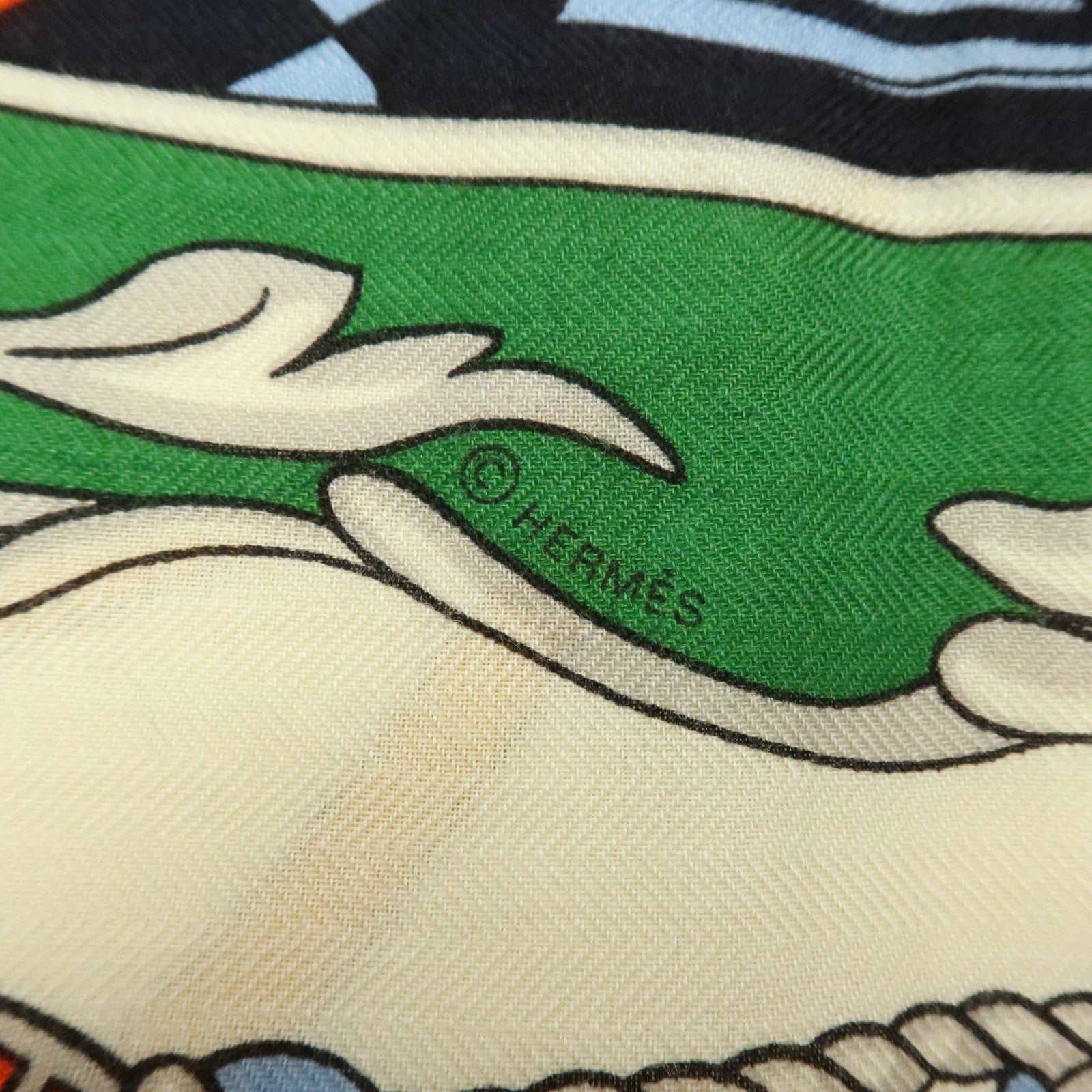 HERMES 羊絨/絲質Scarf 140x140絲巾