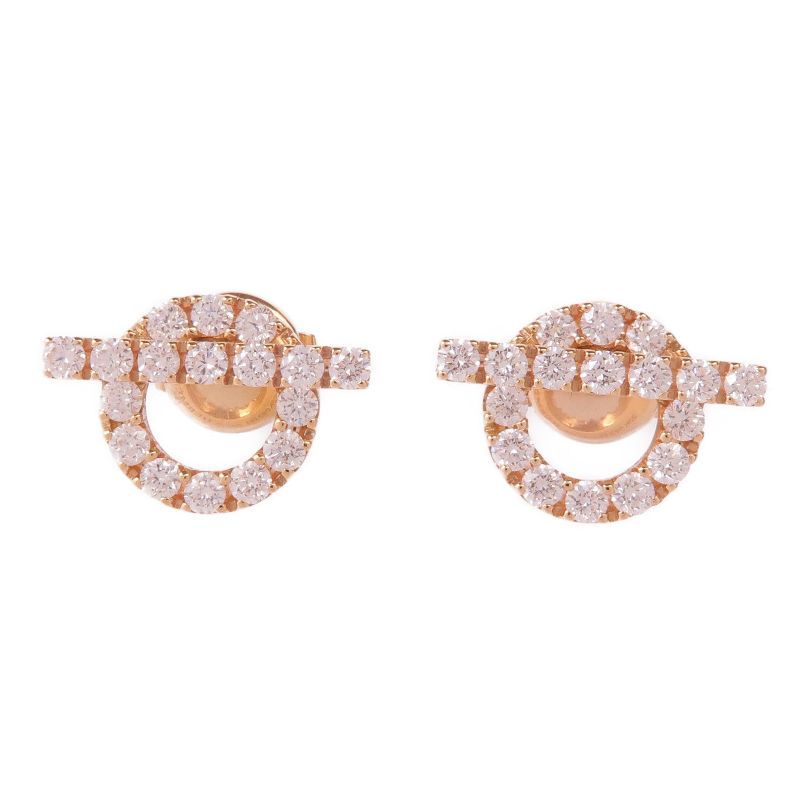 HERMES 【激減優惠】18K玫瑰金Finesse Earrings鑽石耳環