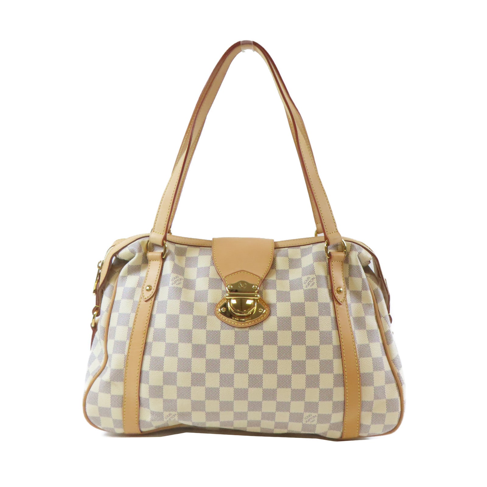 LOUIS VUITTON Damier Azur Stresa PM Shoulder Bag金扣肩背袋白色
