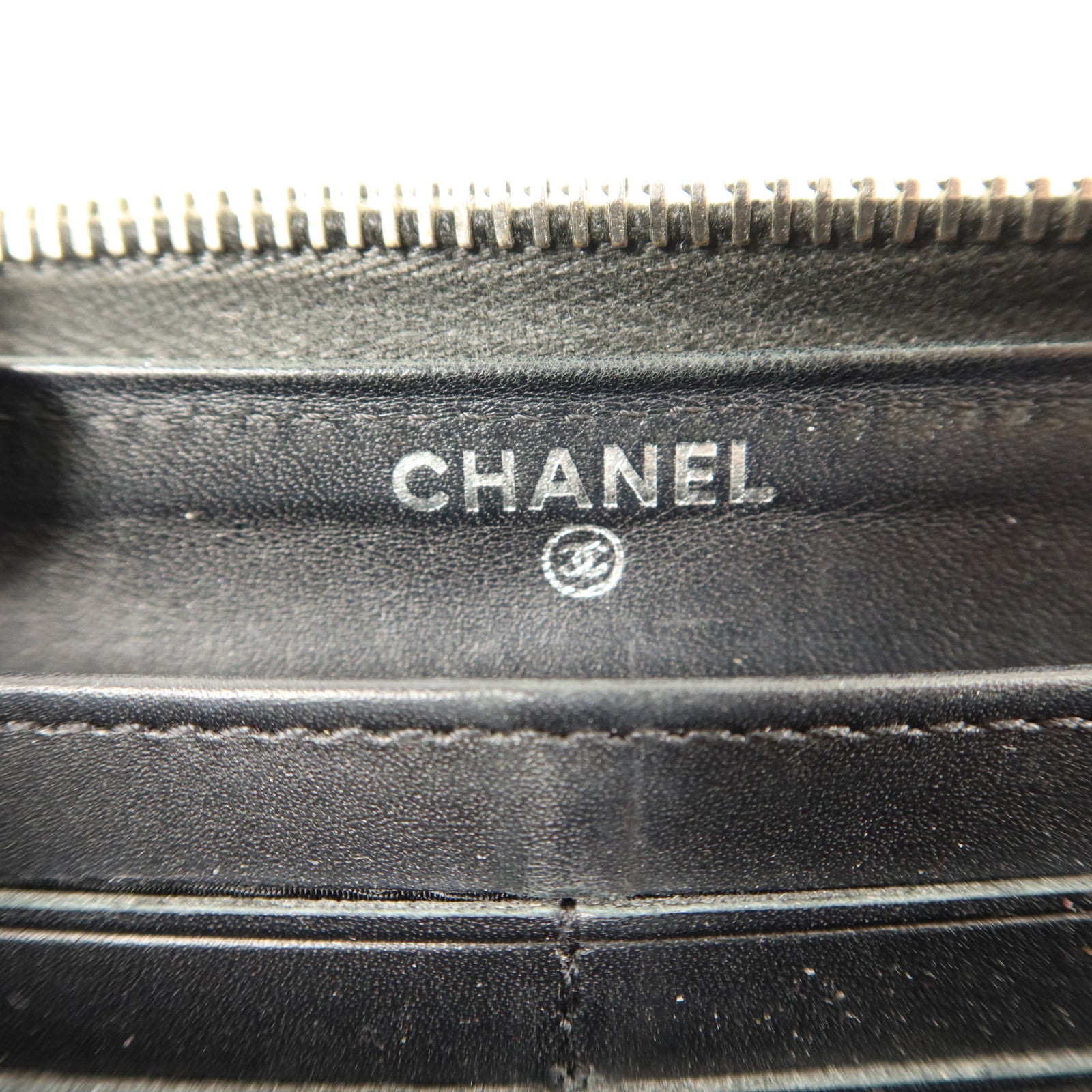 CHANEL 牛皮皮革Long Wallet銀扣長錢包