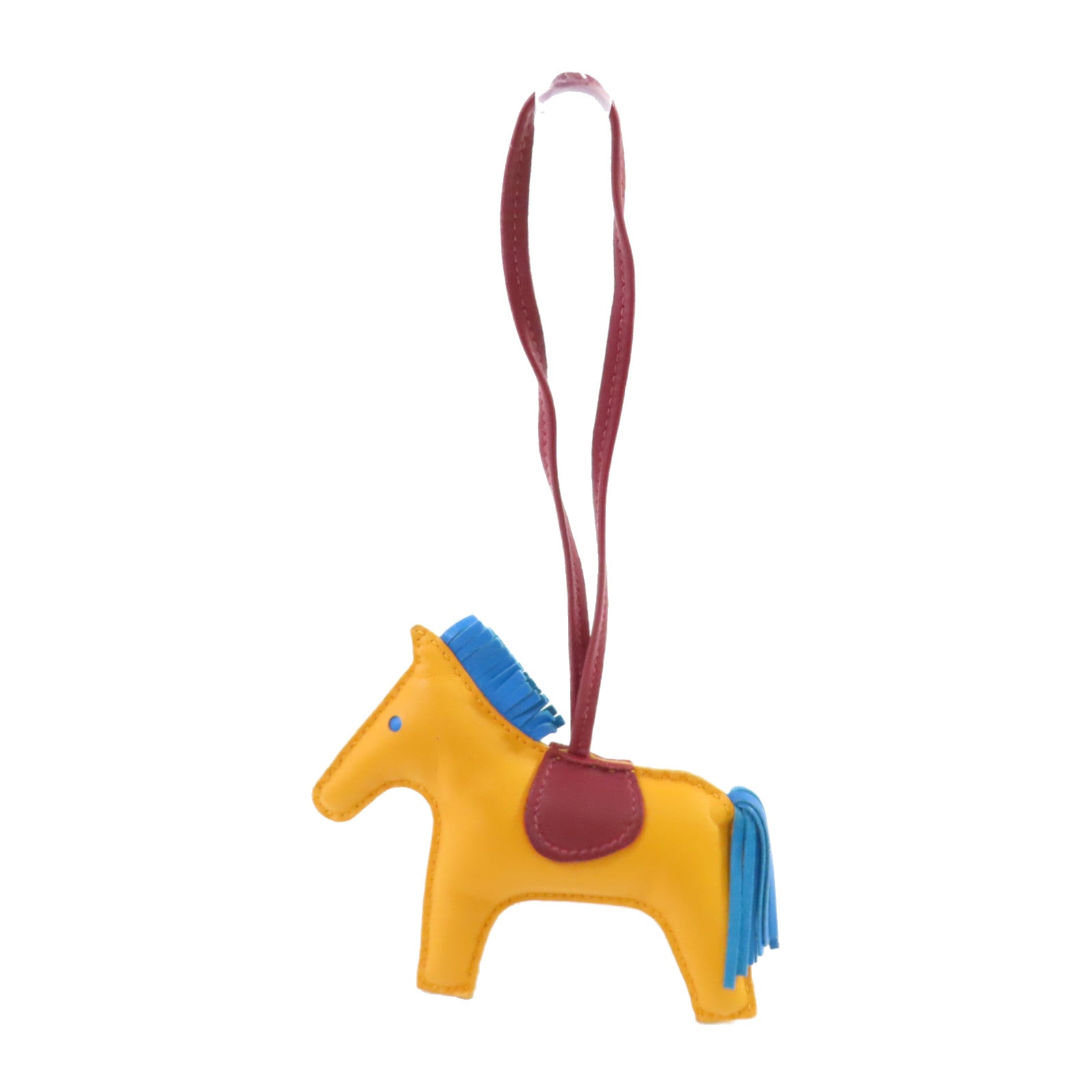 HERMES Rodeo MM Charm Swift Leather Yellow Blue