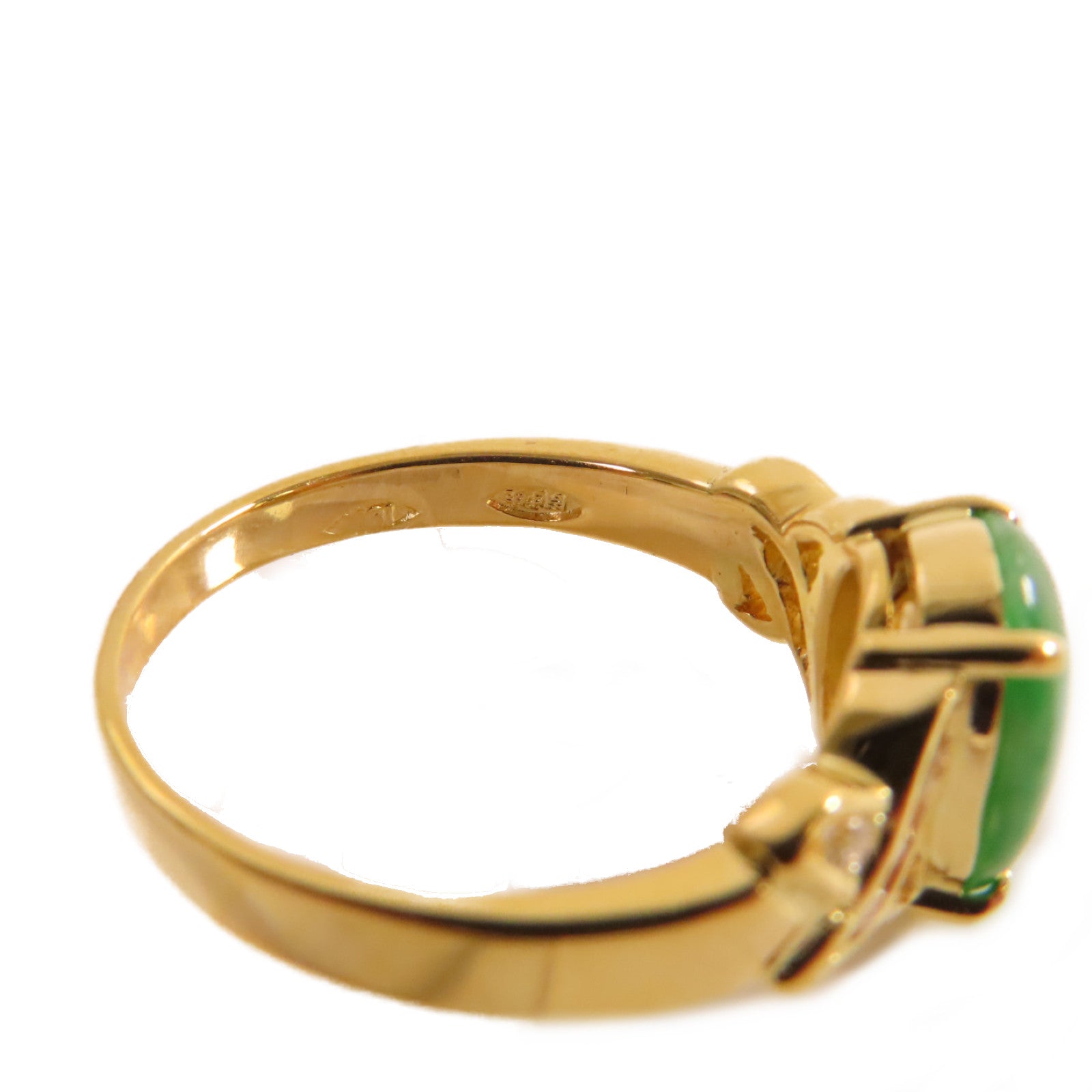 JEWELRY 18K黃金/翡翠Jade Ring戒指US#5.75