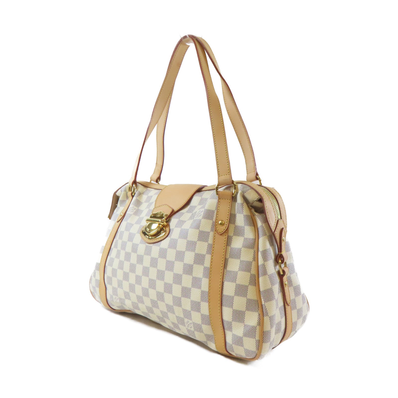 LOUIS VUITTON Damier Azur Stresa PM Shoulder Bag金扣肩背袋白色