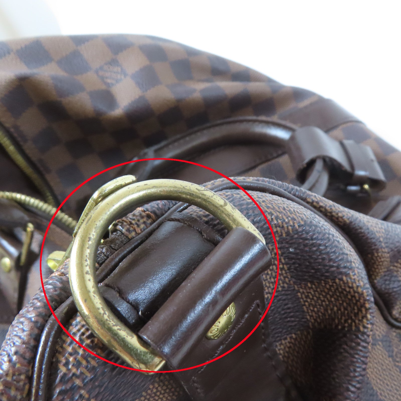 LOUIS VUITTON Damier Keepall Bandouliere 45金扣手挽袋啡色