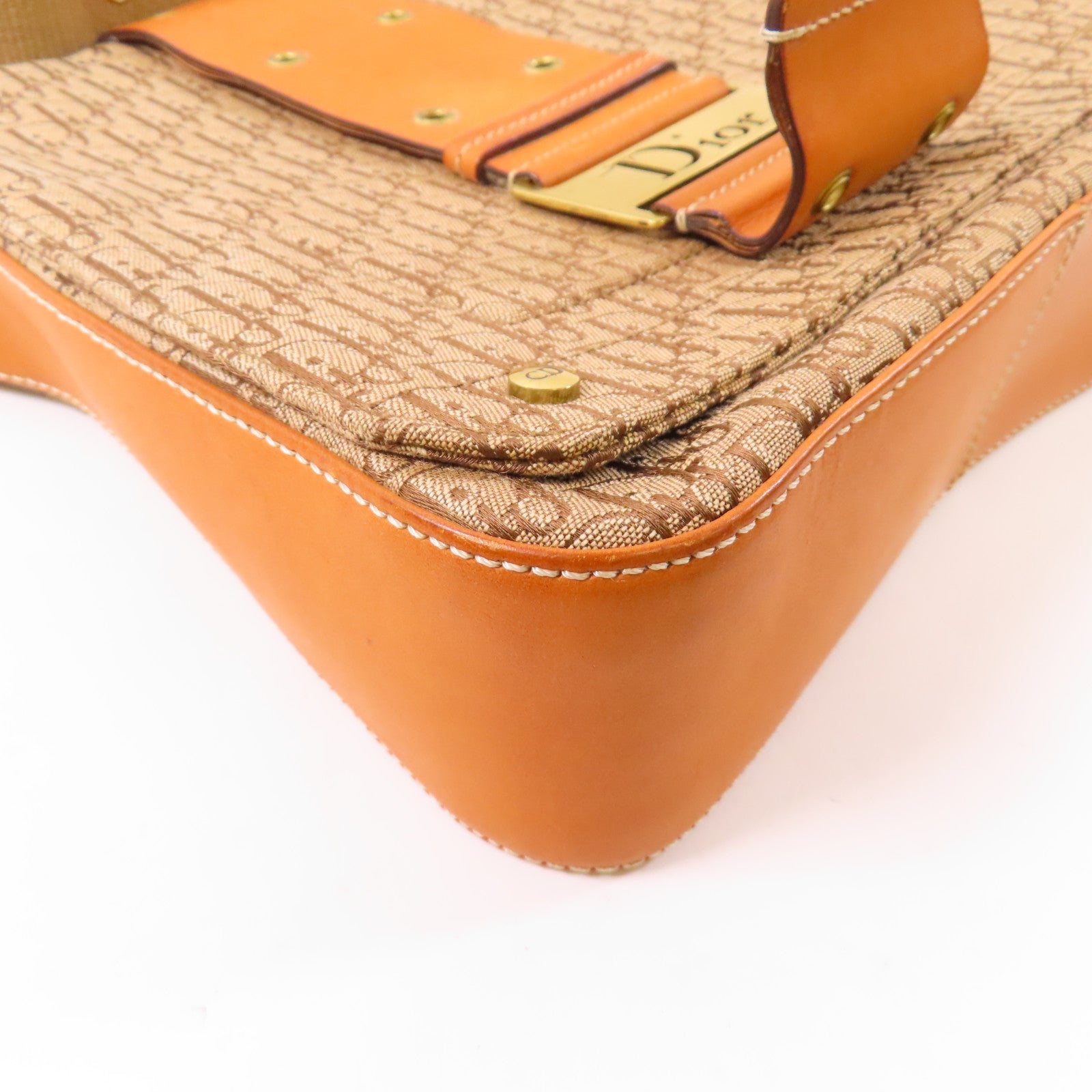 Dior 帆布Shoulder Bag金扣肩背袋啡色