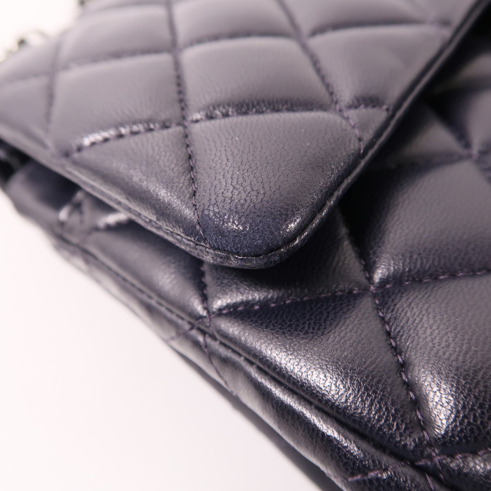 CHANEL 羊皮皮革Classic 25銀扣鏈帶肩背袋