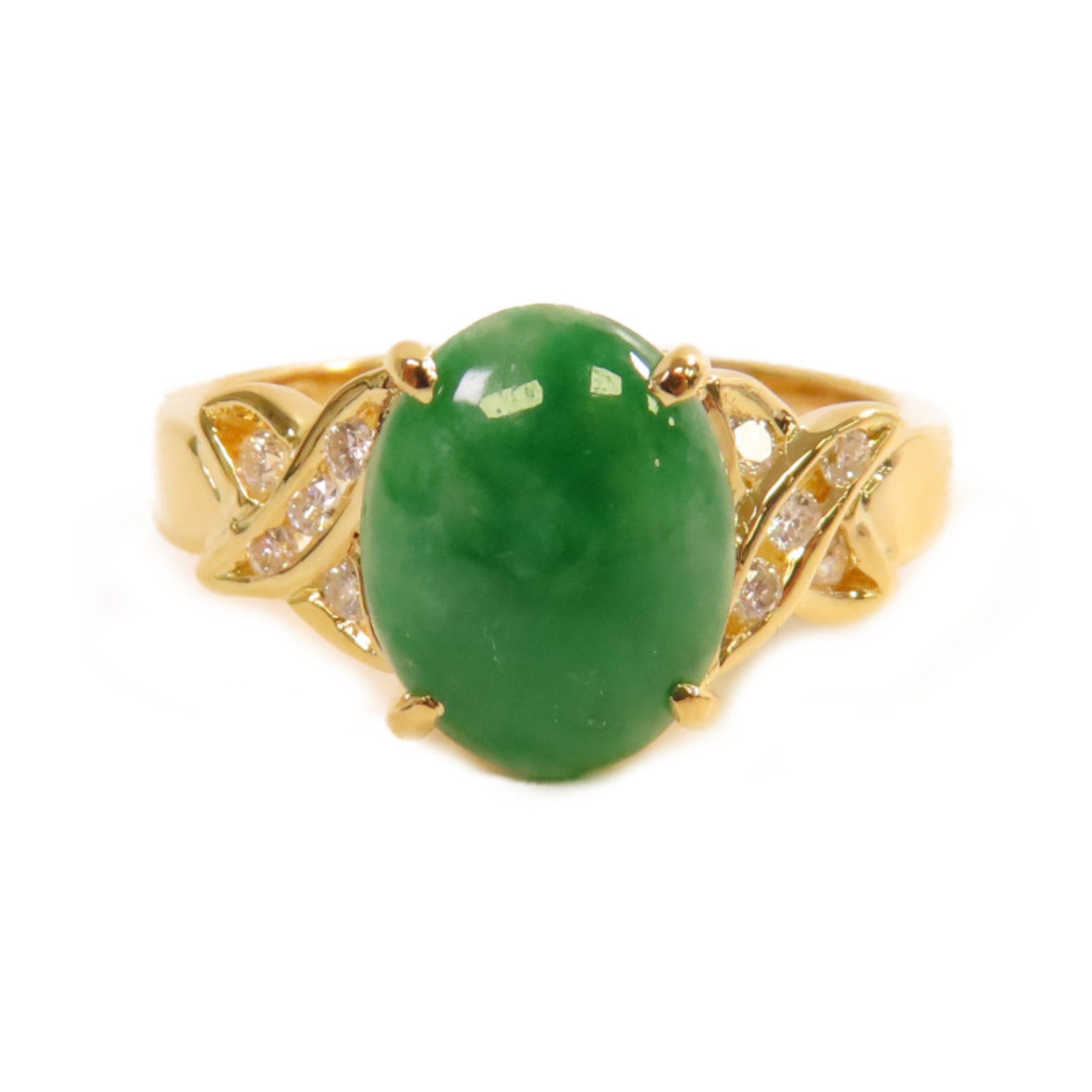 JEWELRY 18K黃金/翡翠Jade Ring戒指US#5.75