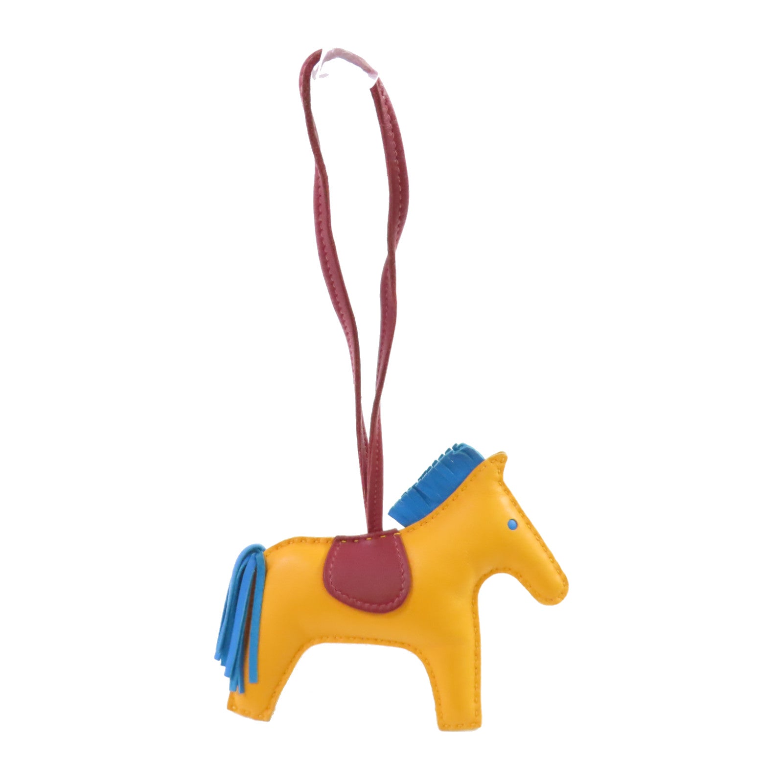 HERMES Rodeo MM Charm Swift Leather Yellow Blue
