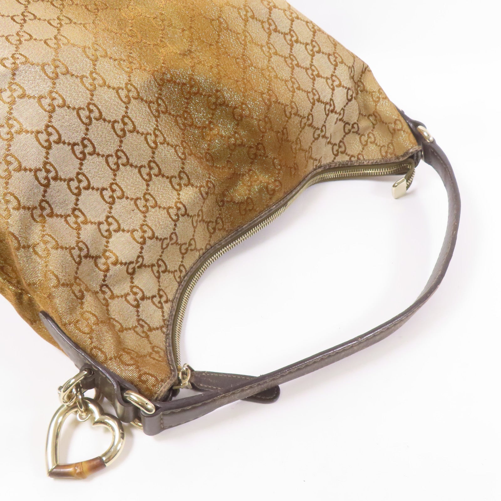 GUCCI GG Canvas Shoulder Bag金扣肩背袋