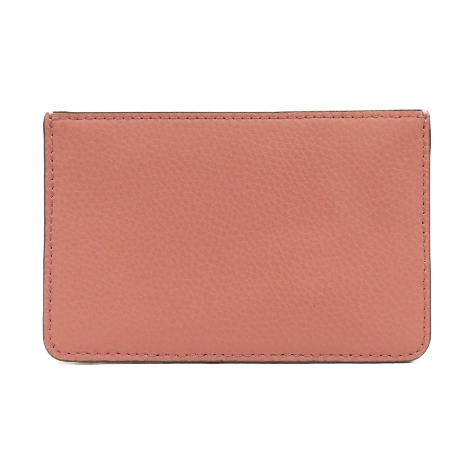 Tory Burch 牛皮皮革Card Case金扣卡片套粉紅色