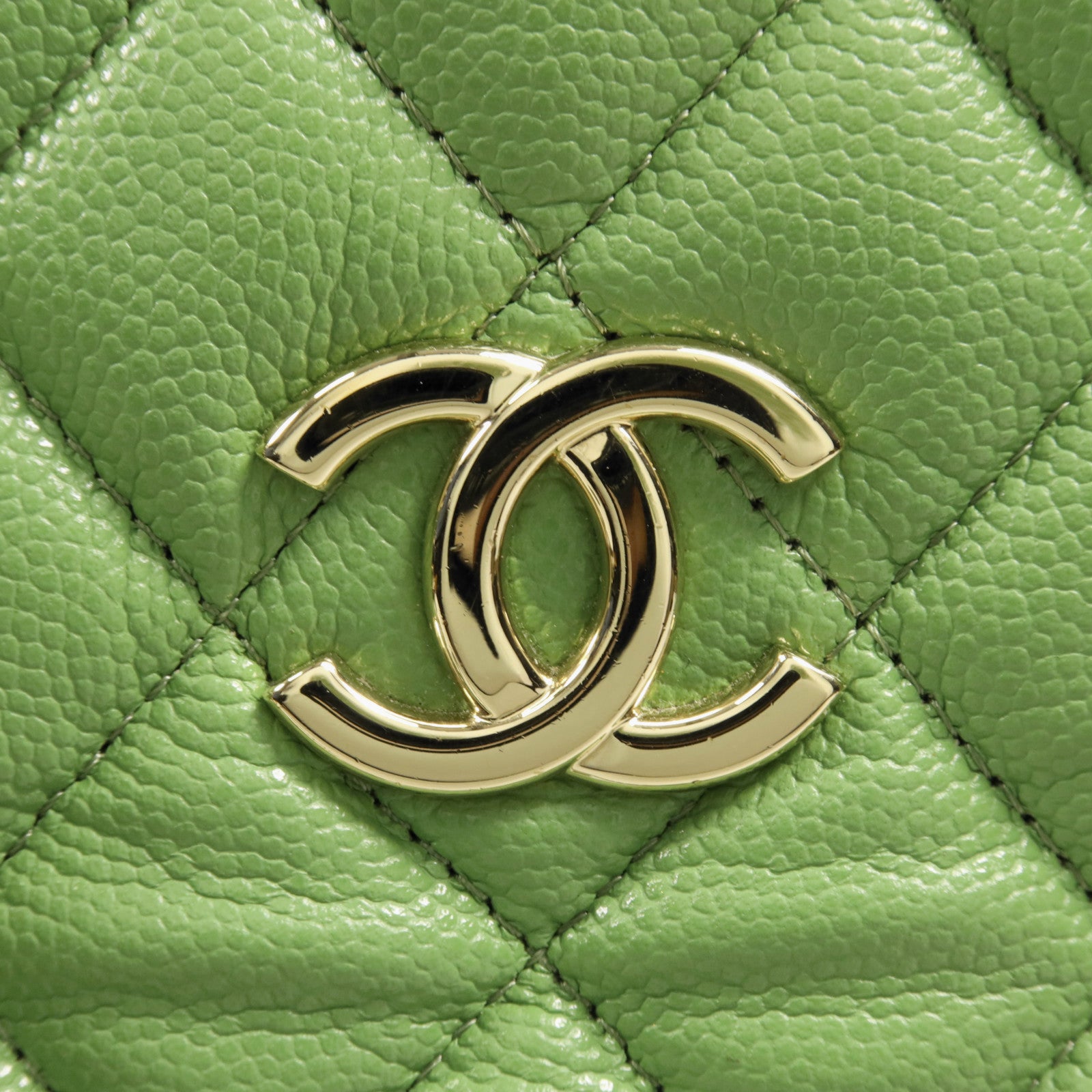 CHANEL 牛皮皮革Shoulder Bag金扣鏈帶肩背袋