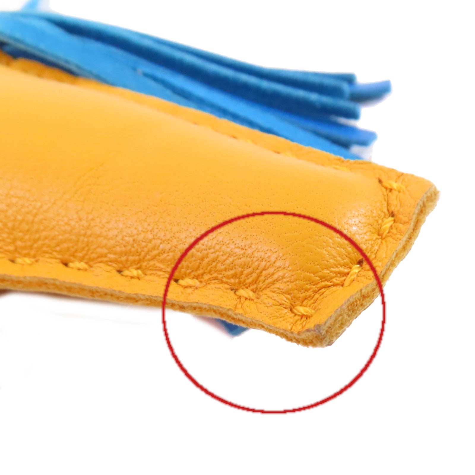 HERMES Rodeo MM Charm Swift Leather Yellow Blue