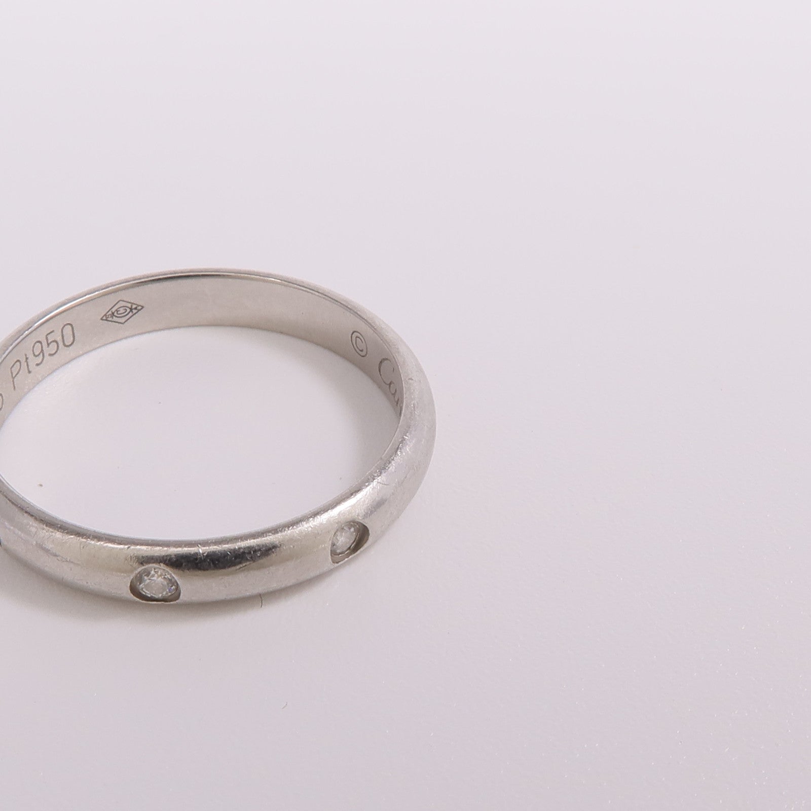 CARTIER PT950鉑金1895 Wedding Band鑽石戒指Cartier#47/US#4.25