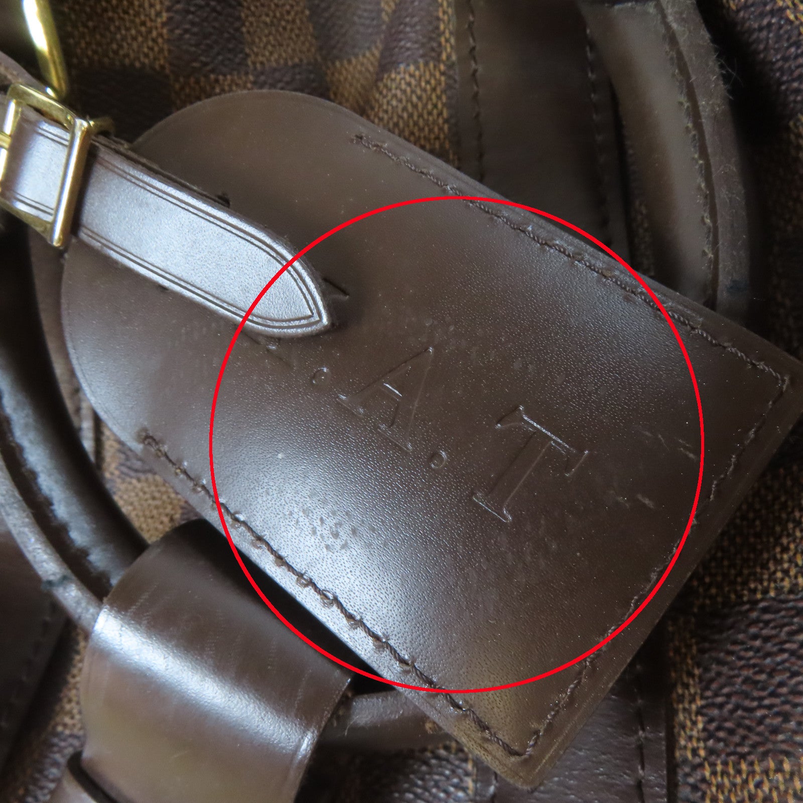 LOUIS VUITTON Damier Keepall Bandouliere 45金扣手挽袋啡色