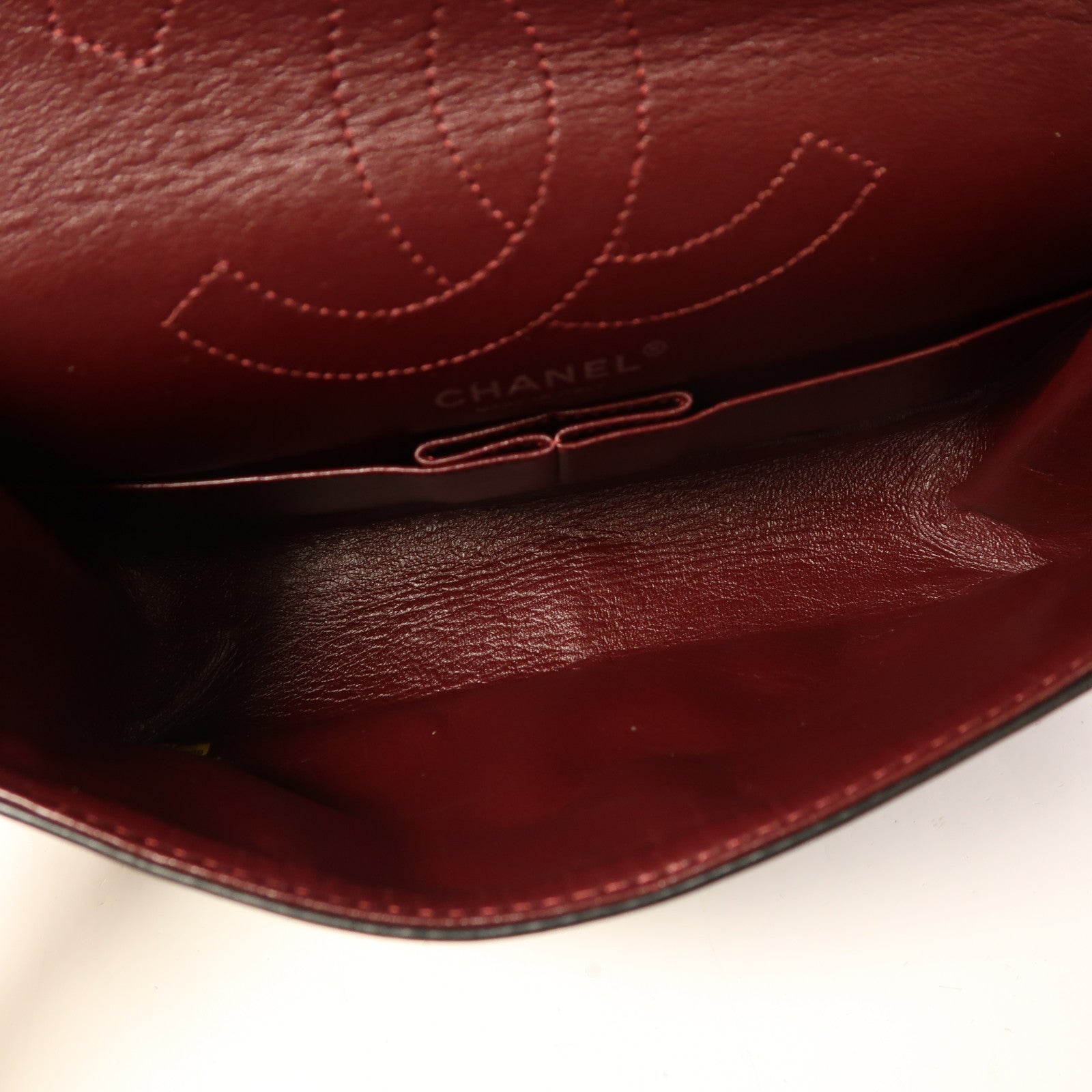 CHANEL 牛皮皮革2.55銀扣鏈帶肩背袋