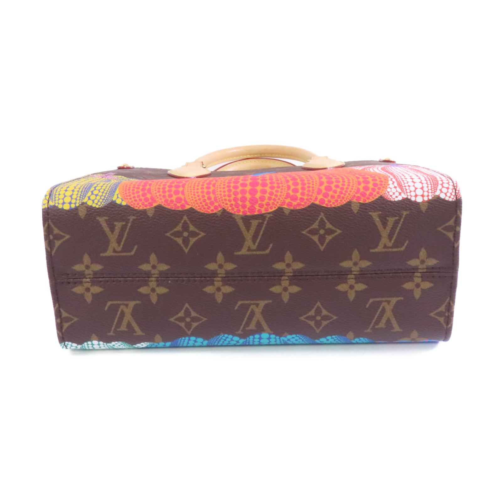 LOUIS VUITTON Monogram LV X YK OnTheGo PM金扣手挽肩背兩用袋啡色/橙色/藍色