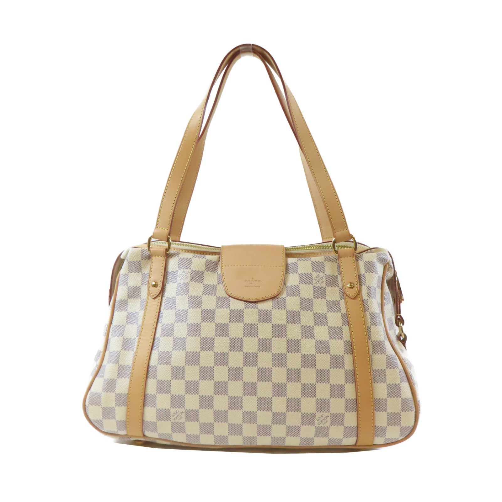 LOUIS VUITTON Damier Azur Stresa PM Shoulder Bag金扣肩背袋白色