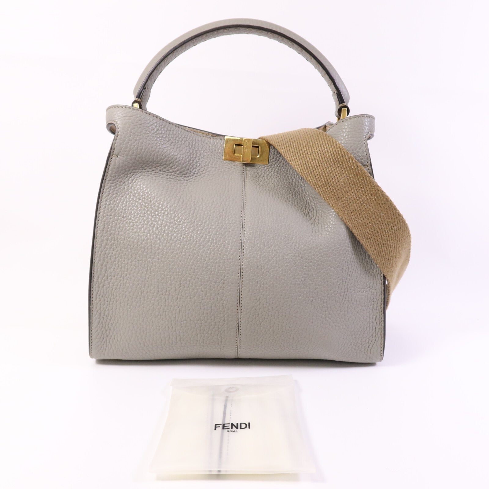 FENDI 牛皮皮革Peekaboo X-Lite金扣手挽肩背兩用袋