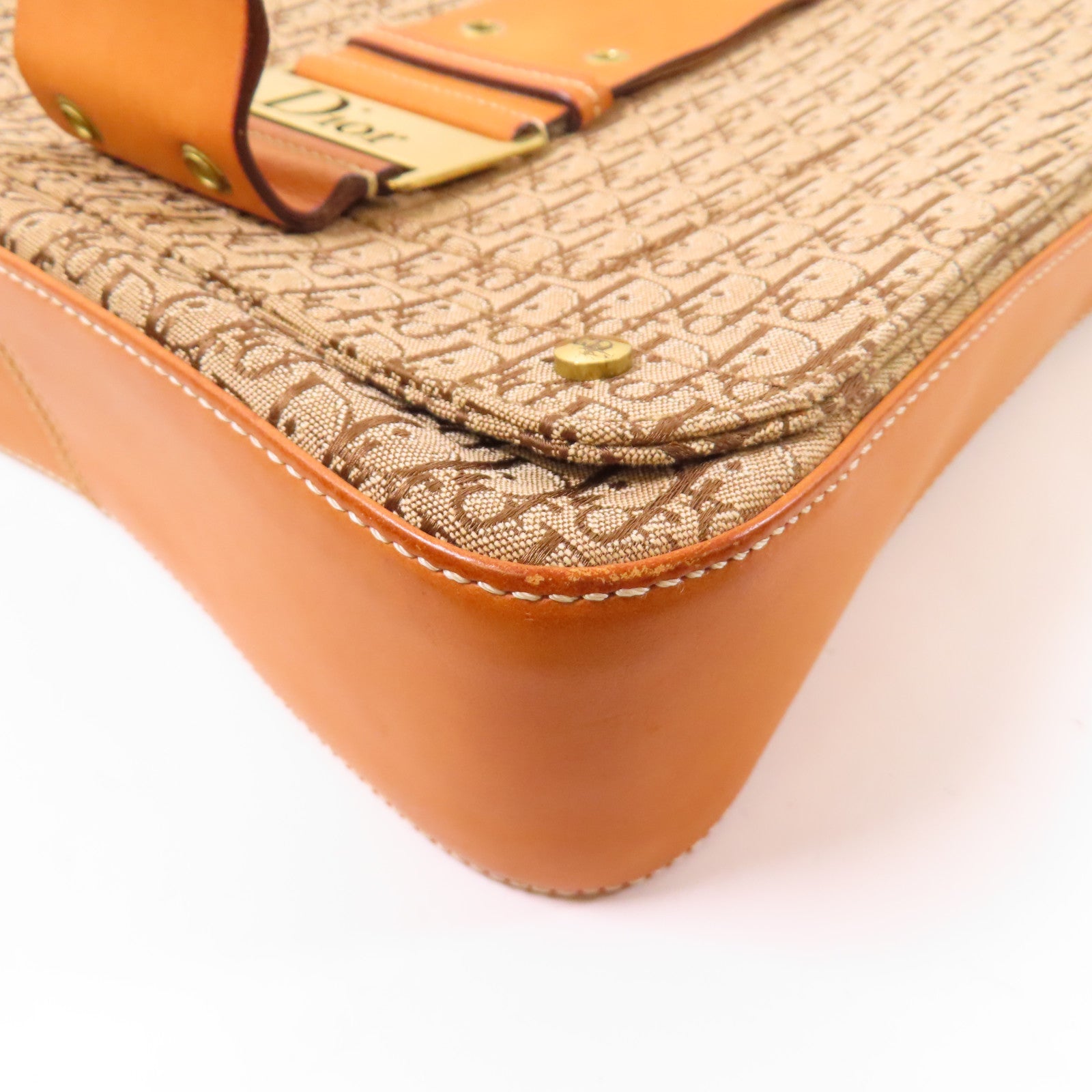 Dior 帆布Shoulder Bag金扣肩背袋啡色