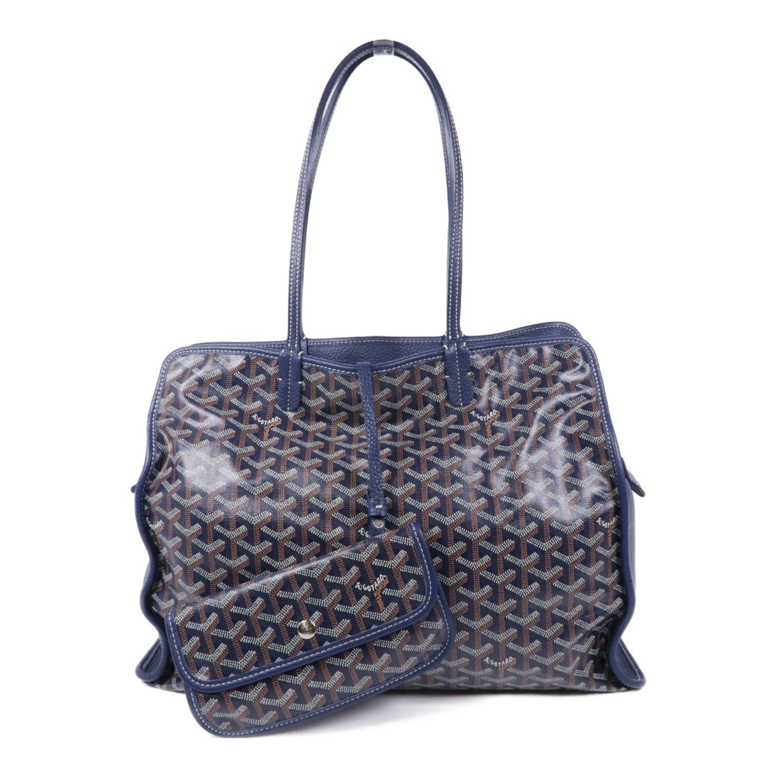 GOYARD 塗層帆布/皮革Hardy PM銀扣手挽袋