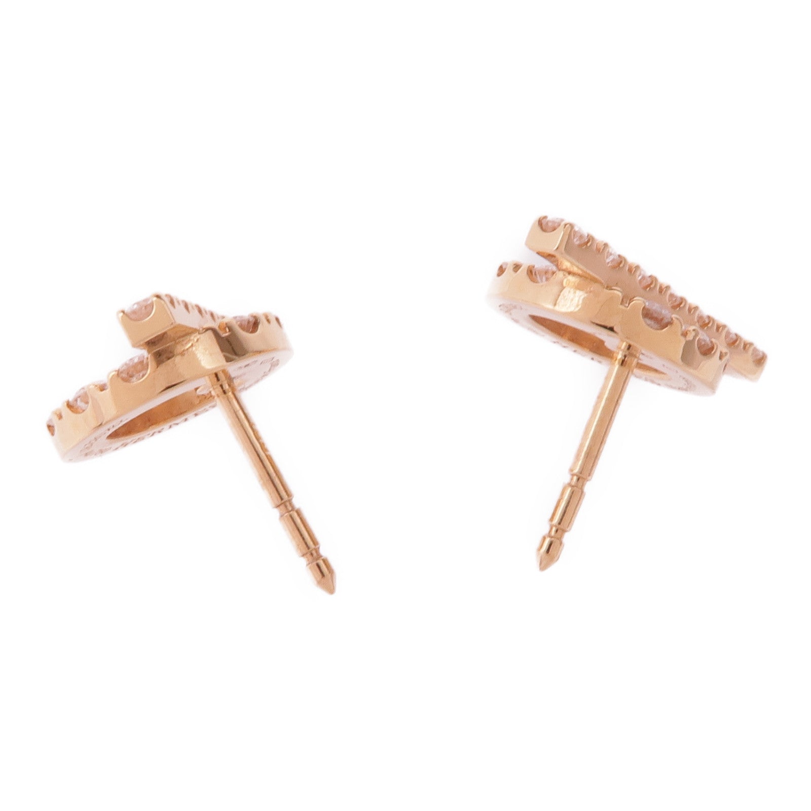 HERMES 18K玫瑰金Finesse Earrings鑽石耳環