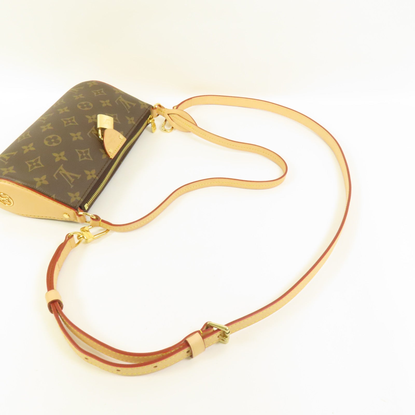 LOUIS VUITTON Monogram Pochette Tirette金扣手挽肩背兩用袋