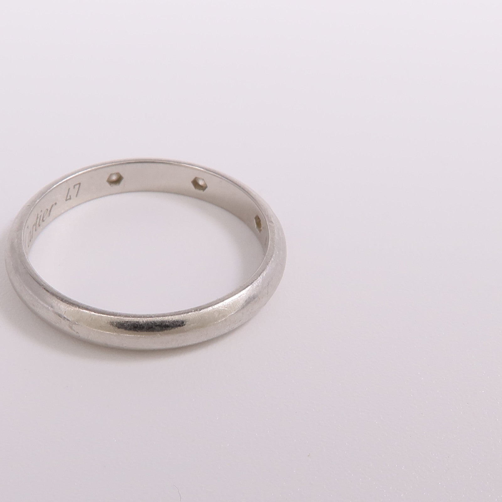 CARTIER PT950鉑金1895 Wedding Band鑽石戒指Cartier#47/US#4.25