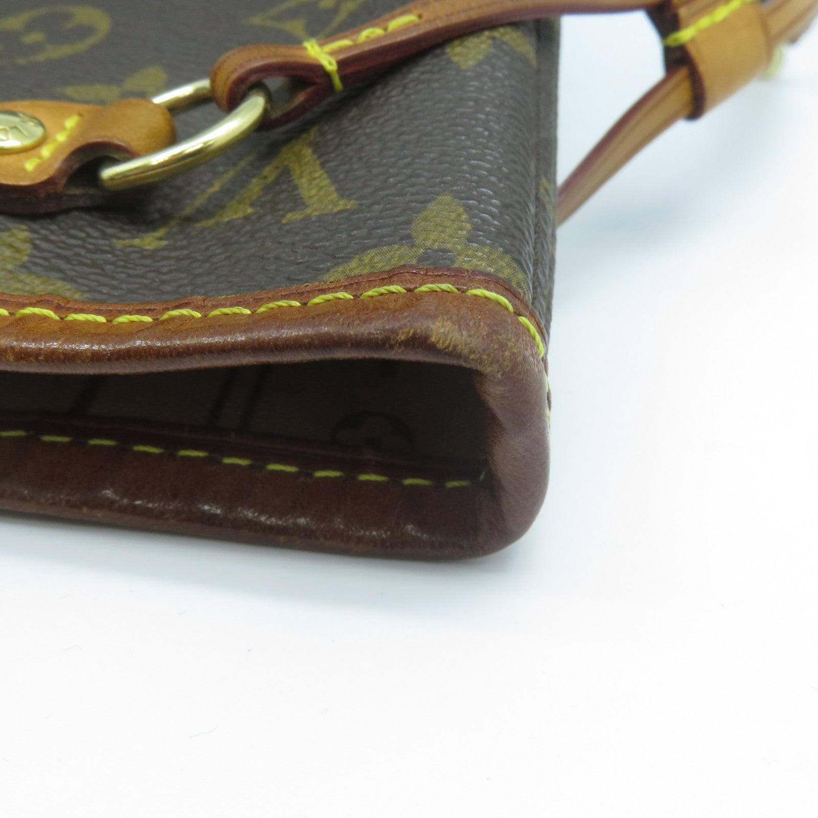LOUIS VUITTON Monogram Neverfull PM金扣手挽袋啡色