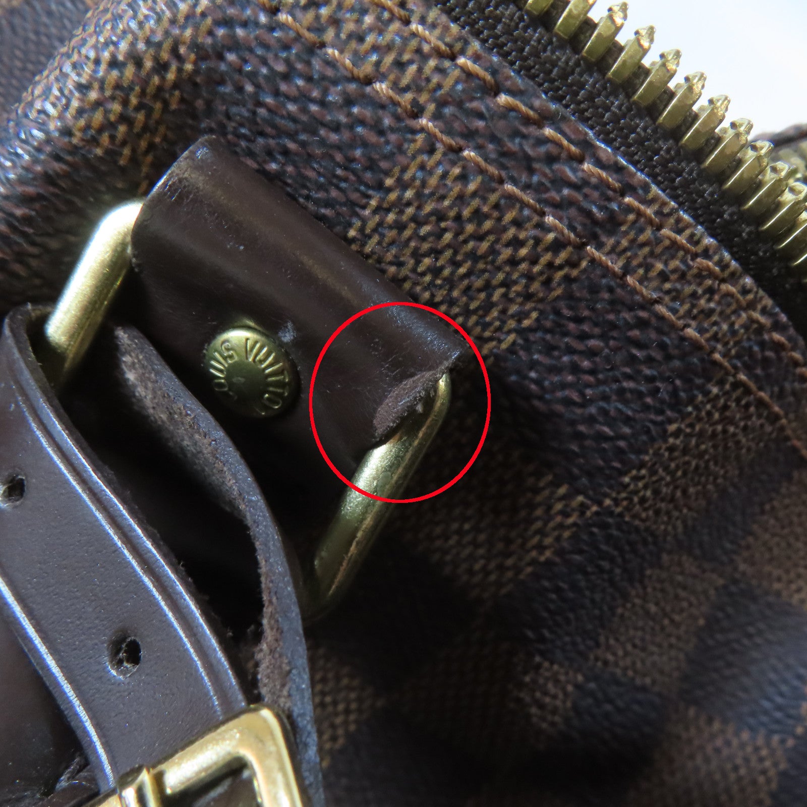 LOUIS VUITTON Damier Keepall Bandouliere 45金扣手挽袋啡色