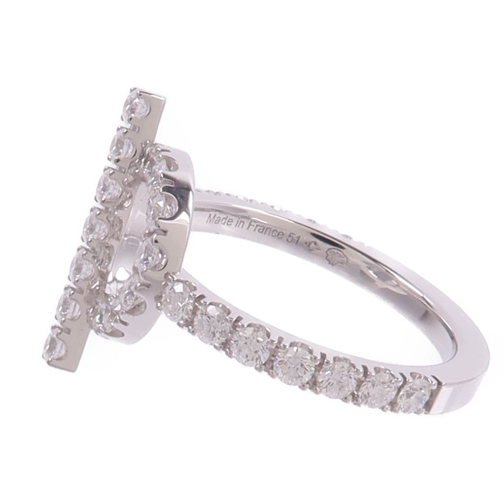 HERMES 18K白金Finesse Ring鑽石戒指