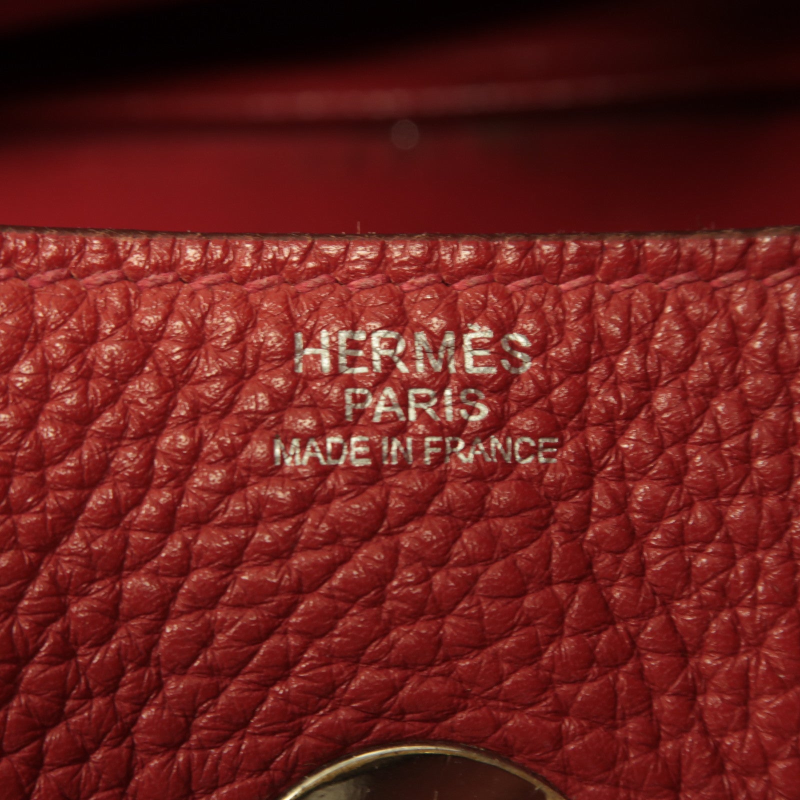 HERMES 【激減優惠】Clemence皮革Lindy 34銀扣手挽肩背兩用袋法拉利紅色