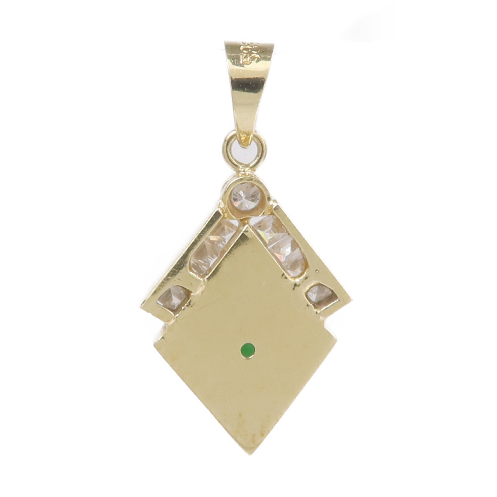 JEWELRY 14K黃金Jade Diamond Pendant Top翡翠/鑽石吊墜