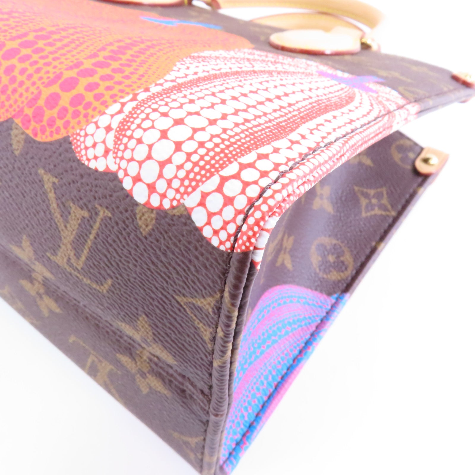 LOUIS VUITTON Monogram LV X YK OnTheGo PM金扣手挽肩背兩用袋啡色/橙色/藍色