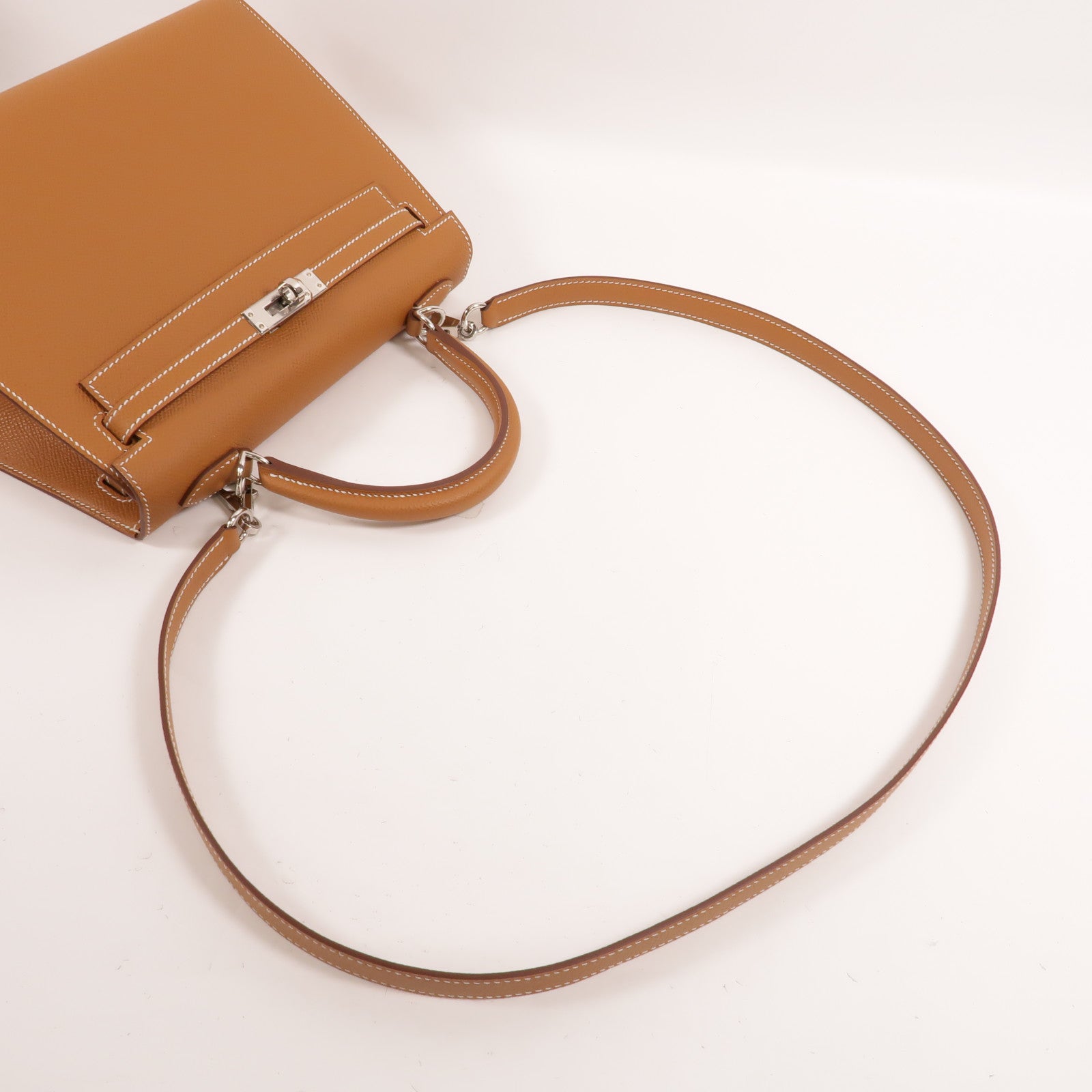 HERMES Epsom Sellier皮革Kelly 25手挽肩背兩用袋Gold