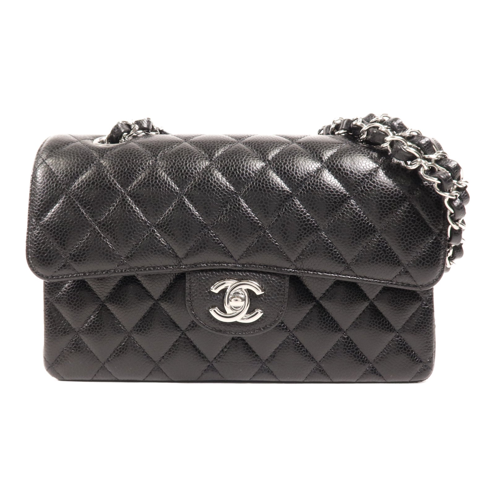 CHANEL 牛皮皮革Classic 23銀扣鏈帶肩背袋